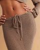 Aria Cove Aria Cove crochet knit low rise drawstring waist maxi beach skirt in soft brown - part of a set - 3