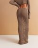 Aria Cove Aria Cove crochet knit low rise drawstring waist maxi beach skirt in soft brown - part of a set - 4