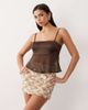 Aria Cove Aria Cove disc sequin mini skirt in neutral-White - 1