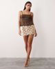 Aria Cove Aria Cove disc sequin mini skirt in neutral-White - 2
