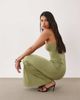 Aria Cove Aria Cove double layered slinky bandeau drape detail maxi dress in light olive-Green - 2