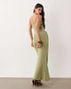 Aria Cove Aria Cove double layered slinky bandeau drape detail maxi dress in light olive-Green - 4