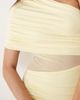 Aria Cove Aria Cove double layered slinky detail one shoulder ruched detail mesh insert mini dress in lemon-Yellow - 4
