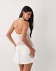 Aria Cove Aria Cove double layered slinky halterneck mesh insert detail mini dress in white - 4
