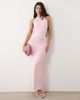 Aria Cove Aria Cove double layered slinky high neck open back detail maxi dress in pink - 1