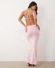 Aria Cove Aria Cove double layered slinky high neck open back detail maxi dress in pink - 2
