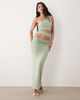 Aria Cove Aria Cove double layered slinky ruched detail one shoulder cut out detail maxi dress in sage-Green - 1