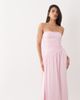Aria Cove Aria Cove double layered slinky strapless asymmetric hem ruched side detail maxi dress in baby pink - 3