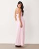 Aria Cove Aria Cove double layered slinky strapless asymmetric hem ruched side detail maxi dress in baby pink - 4