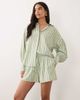 Aria Cove Aria Cove elastic waist pull on shorts in green stripes - part of a set - 1