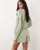 Aria Cove Aria Cove elastic waist pull on shorts in green stripes - part of a set - 3