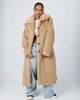 Aria Cove Aria Cove faux fur button detailing collared belted maxi coat in camel-Neutral - 1