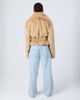 Aria Cove Aria Cove faux fur funnel neck belted jacket in camel-Neutral - 3