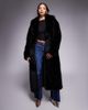 Aria Cove Aria Cove faux fur oversized collared maxi jacket in black - 1