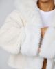 Aria Cove Aria Cove faux fur trim boucle hooded jacket in cream-White - 2