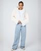 Aria Cove Aria Cove faux fur trim boucle hooded jacket in cream-White - 3