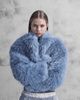 Aria Cove Aria Cove faux fur wide sleeves cropped jacket in blue - 3