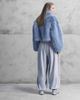 Aria Cove Aria Cove faux fur wide sleeves cropped jacket in blue - 4