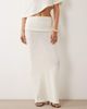Aria Cove Aria Cove fine knit fold over beach maxi skirt in white - part of a set - 2