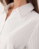 Aria Cove Aria Cove fitted deep cuff mini shirt dress in white pinstripe - 4