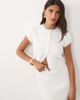 Aria Cove Aria Cove fluffy knit button up cap sleeve crop top in cream - part of a set-White - 1