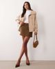 Aria Cove Aria Cove funnel neck belt sleeve cropped trench bomber jacket in tan-Brown - 2