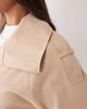 Aria Cove Aria Cove funnel neck belt sleeve cropped trench bomber jacket in tan-Brown - 3