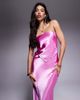 Aria Cove Aria Cove hammered satin bandeau scarf detail maxi dress in pink - 4