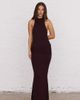 Aria Cove Aria Cove high neck belt detail maxi dress in chocolate-Brown - 4