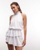 Aria Cove Aria Cove high neck frill detail tiered drape detail mini dress in white - 1