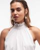 Aria Cove Aria Cove high neck frill detail tiered drape detail mini dress in white - 4