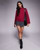 Aria Cove Aria Cove high neck oversized sleeve sweater in burgundy-Red - 2