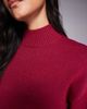Aria Cove Aria Cove high neck oversized sleeve sweater in burgundy-Red - 3