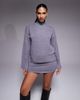 Aria Cove Aria Cove high neck oversized sleeve sweater in gray - part of a set - 1