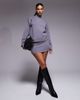 Aria Cove Aria Cove high neck oversized sleeve sweater in gray - part of a set - 4