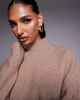 Aria Cove Aria Cove high neck rib knit sweater in mocha-Brown - 2