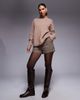 Aria Cove Aria Cove high neck rib knit sweater in mocha-Brown - 3