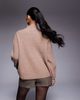 Aria Cove Aria Cove high neck rib knit sweater in mocha-Brown - 4