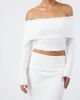 Aria Cove Aria Cove knit bardot fold over sweater in cream - part of a set-White - 2