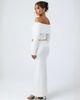 Aria Cove Aria Cove knit bardot fold over sweater in cream - part of a set-White - 3