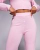 Aria Cove Aria Cove knit boxer style button detail wide leg pants in pink - part of a set - 2