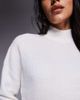Aria Cove Aria Cove knit crew neck ribbed cuff sweater in cream-White - 4