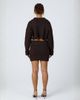 Aria Cove Aria Cove knit wide ribbed fold over detail mini skirt in chocolate - part of a set-Brown - 2