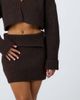 Aria Cove Aria Cove knit wide ribbed fold over detail mini skirt in chocolate - part of a set-Brown - 4