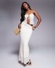 Aria Cove Aria Cove lace bandeau tie split front detail top in cream - part of a set-White - 3
