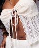 Aria Cove Aria Cove lace bandeau tie split front detail top in cream - part of a set-White - 4