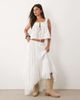 Aria Cove Aria Cove linen look tiered asymmetric raw hem maxi beach skirt in white - 1