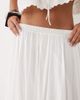 Aria Cove Aria Cove linen look tiered asymmetric raw hem maxi beach skirt in white - 3