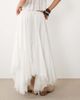Aria Cove Aria Cove linen look tiered asymmetric raw hem maxi beach skirt in white - 4