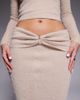 Aria Cove Aria Cove metal detail foldover fluffy knit maxi skirt in beige - part of a set-Neutral - 3
